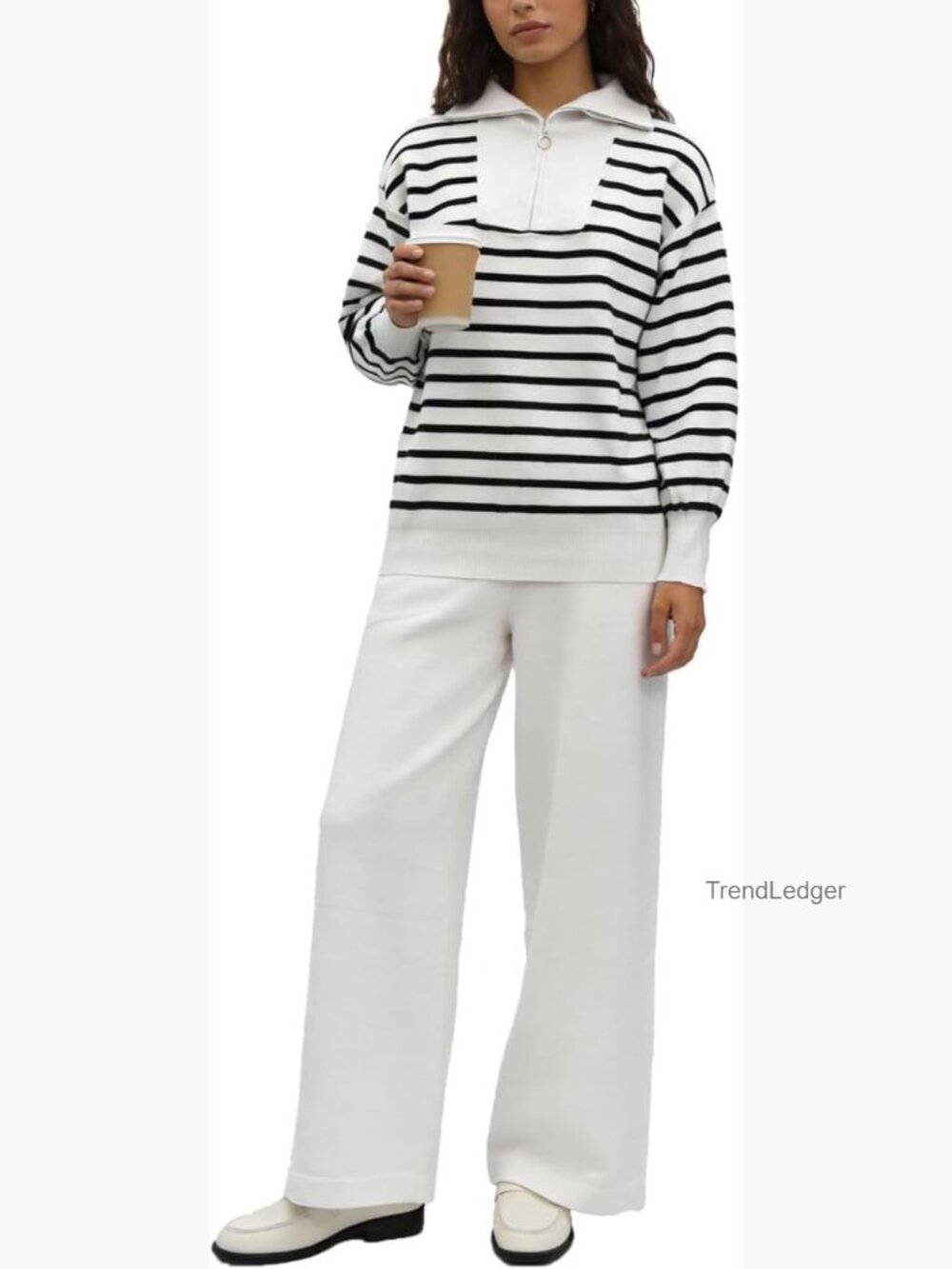 Cozy Lounge 2 Piece Set - Long Sleeve Top & Wide Leg Pants for Travel Outfits